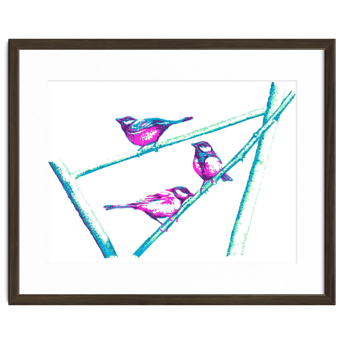 Garden Birds On A Branch