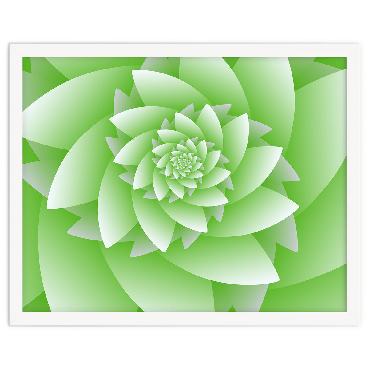 Abstract Green Floral Optical Illusions Art