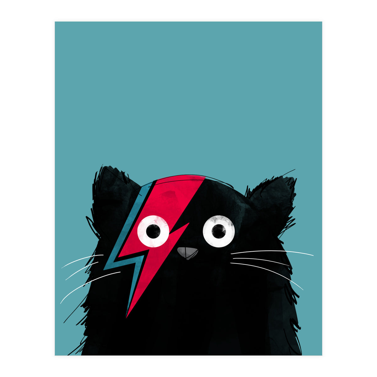 Doozal Cat Bowie Black (Print Only)