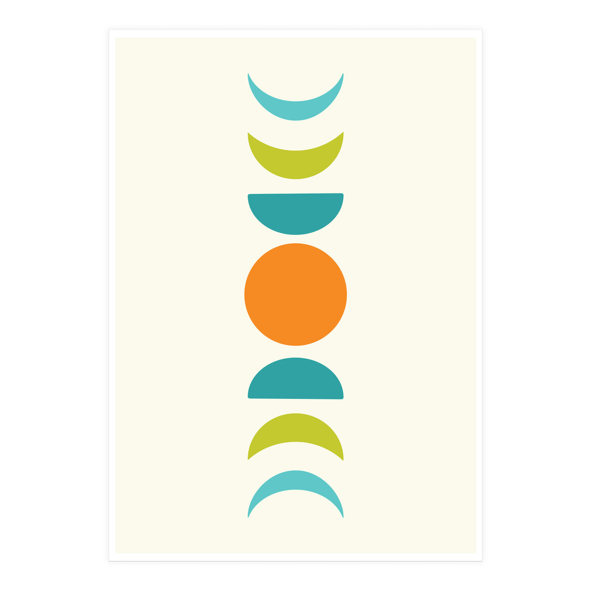 Abstract Moons Teal and Orange  (Print Only)