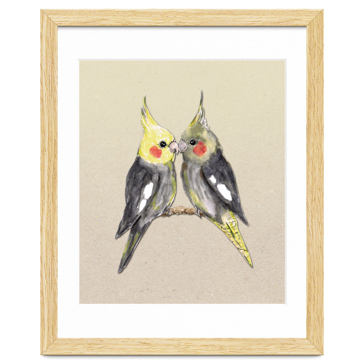 Two cute cockatiels