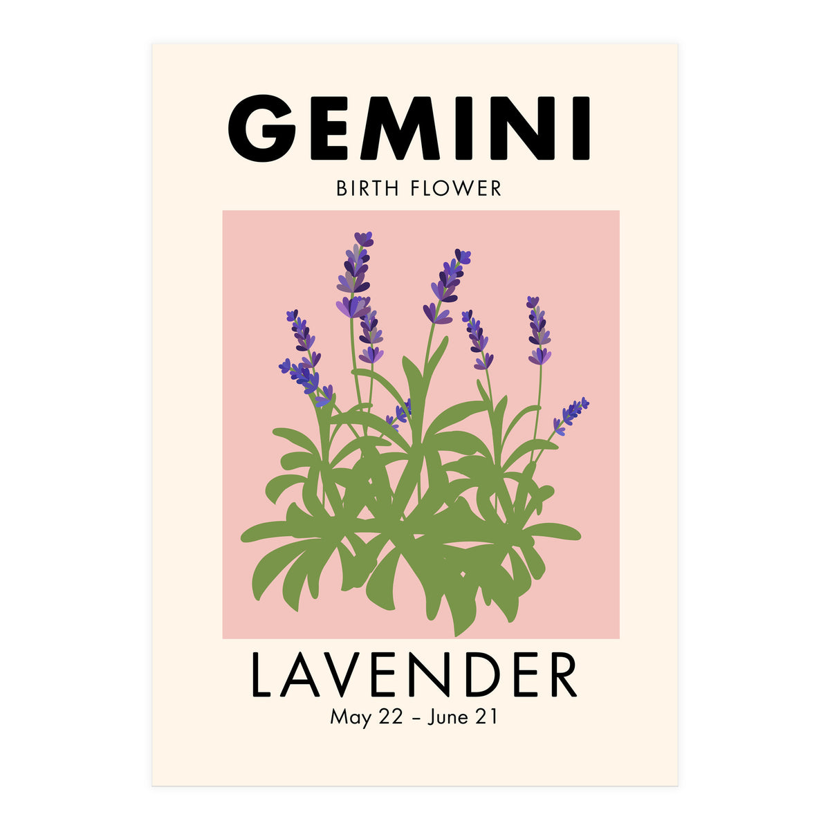 Gemini Birth Flower Lavender (Print Only)