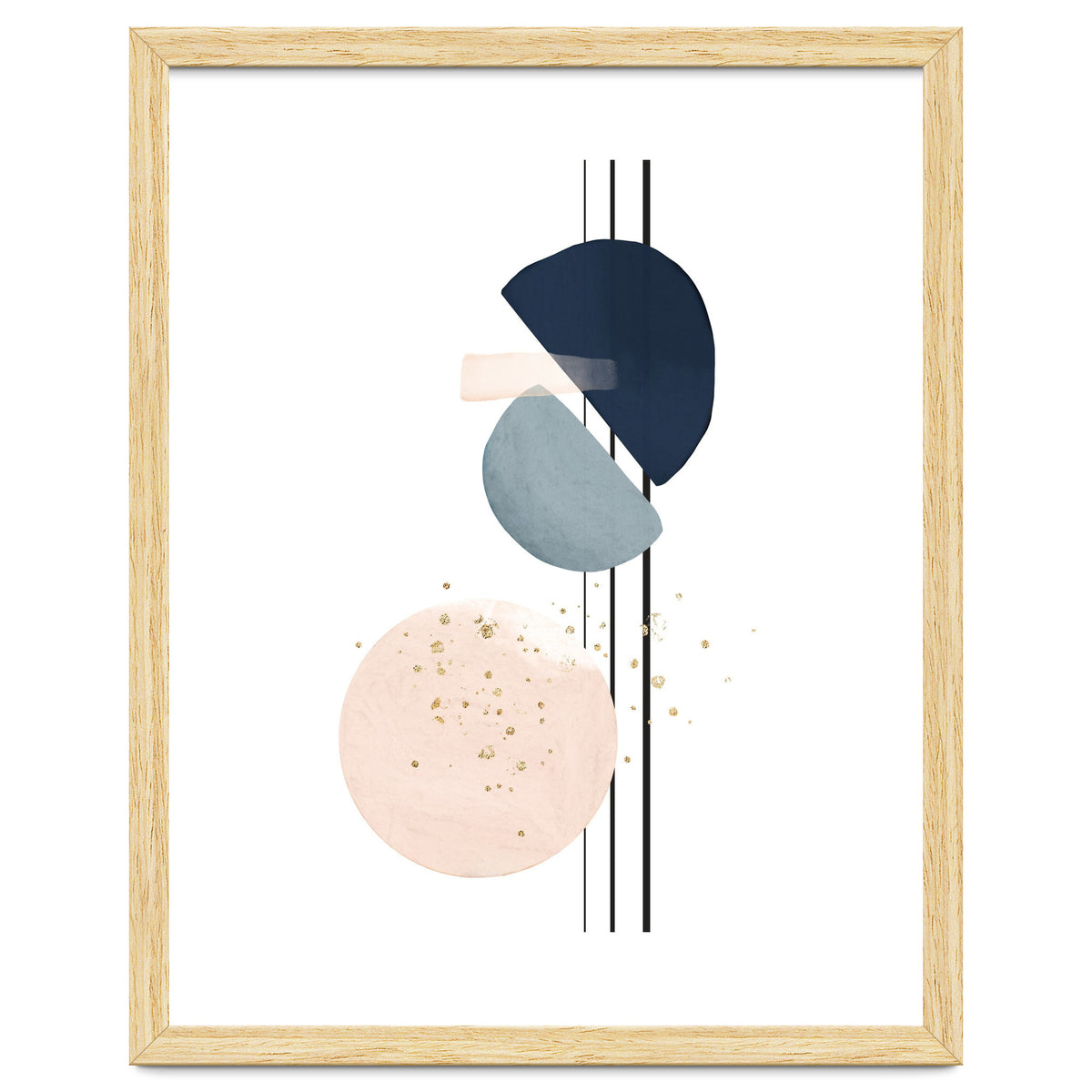 Abstract Study Blush and Navy Blue