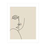 Looking Back : Moon Eyes, Abstract Face Line Art, Minimal Drawing Sketch People Scandinavian Neutral (Print Only) thumbnail