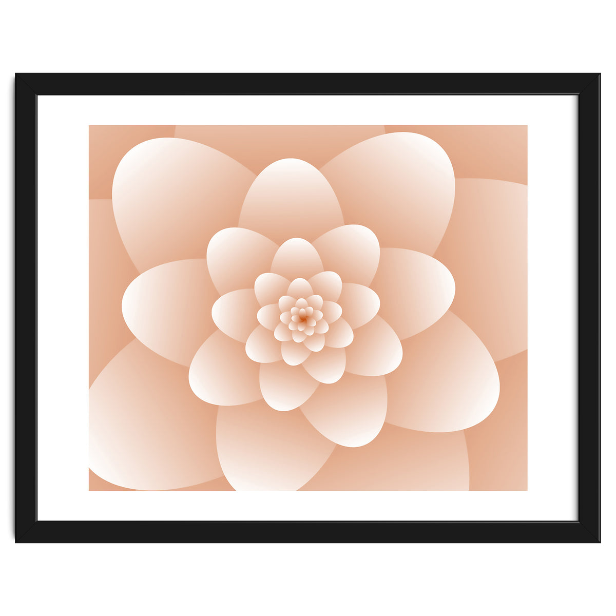 3d Abstract Orange Floral Spiral
