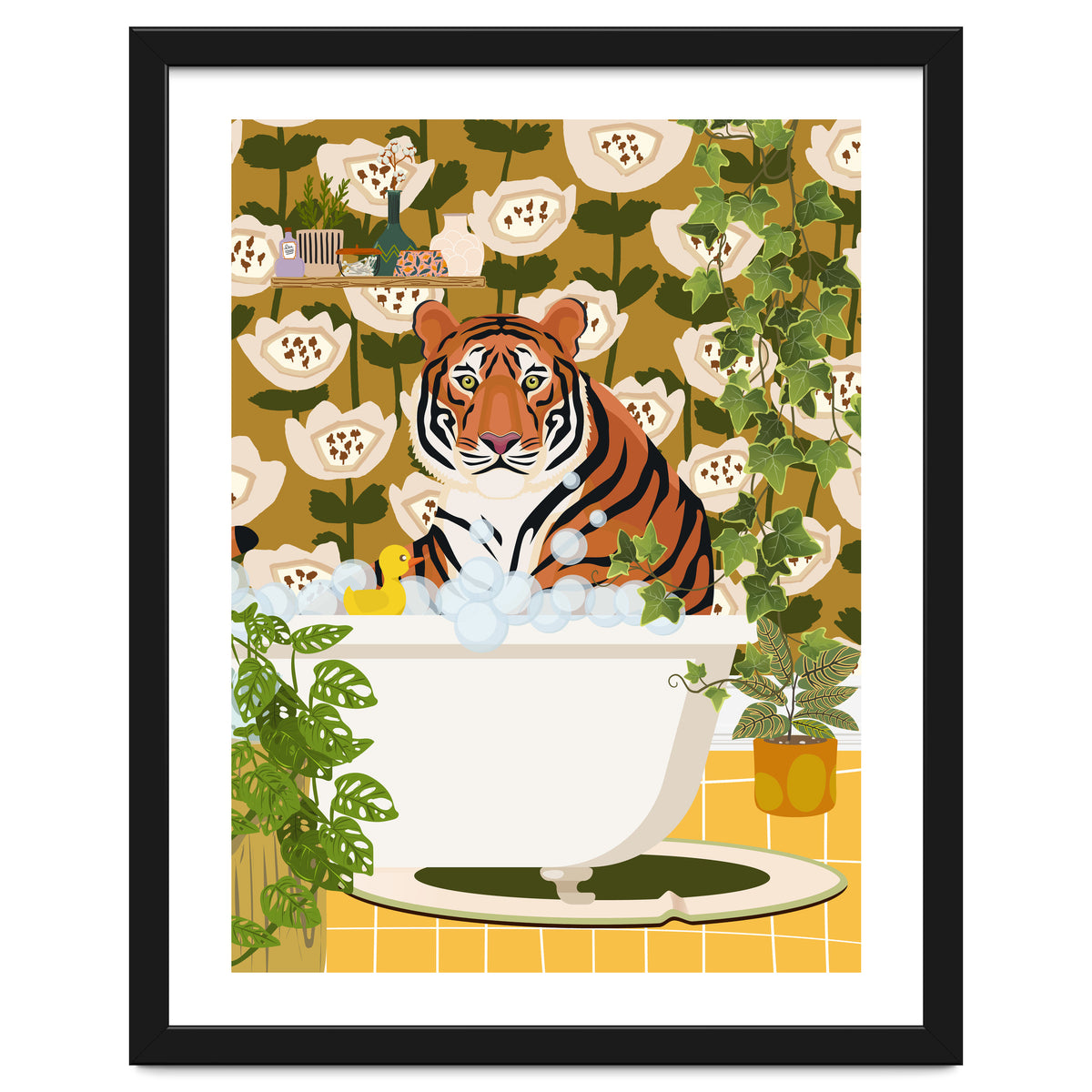 Tiger in Retro Bathroom