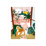 Pet Pals, Animals Lovers Illustration, Travel With Pets Modern Bohemian Painting (Print Only) thumbnail