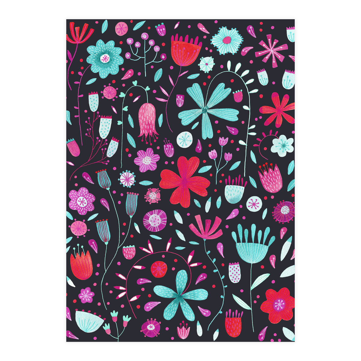 English Meadow Dark Teal (Print Only)