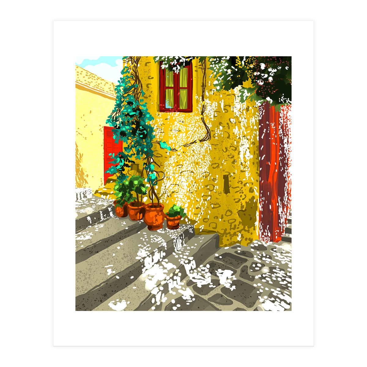 The Path to Peace | Summer Architecture Travel | Exotic Places Vintage Bohemian House (Print Only)