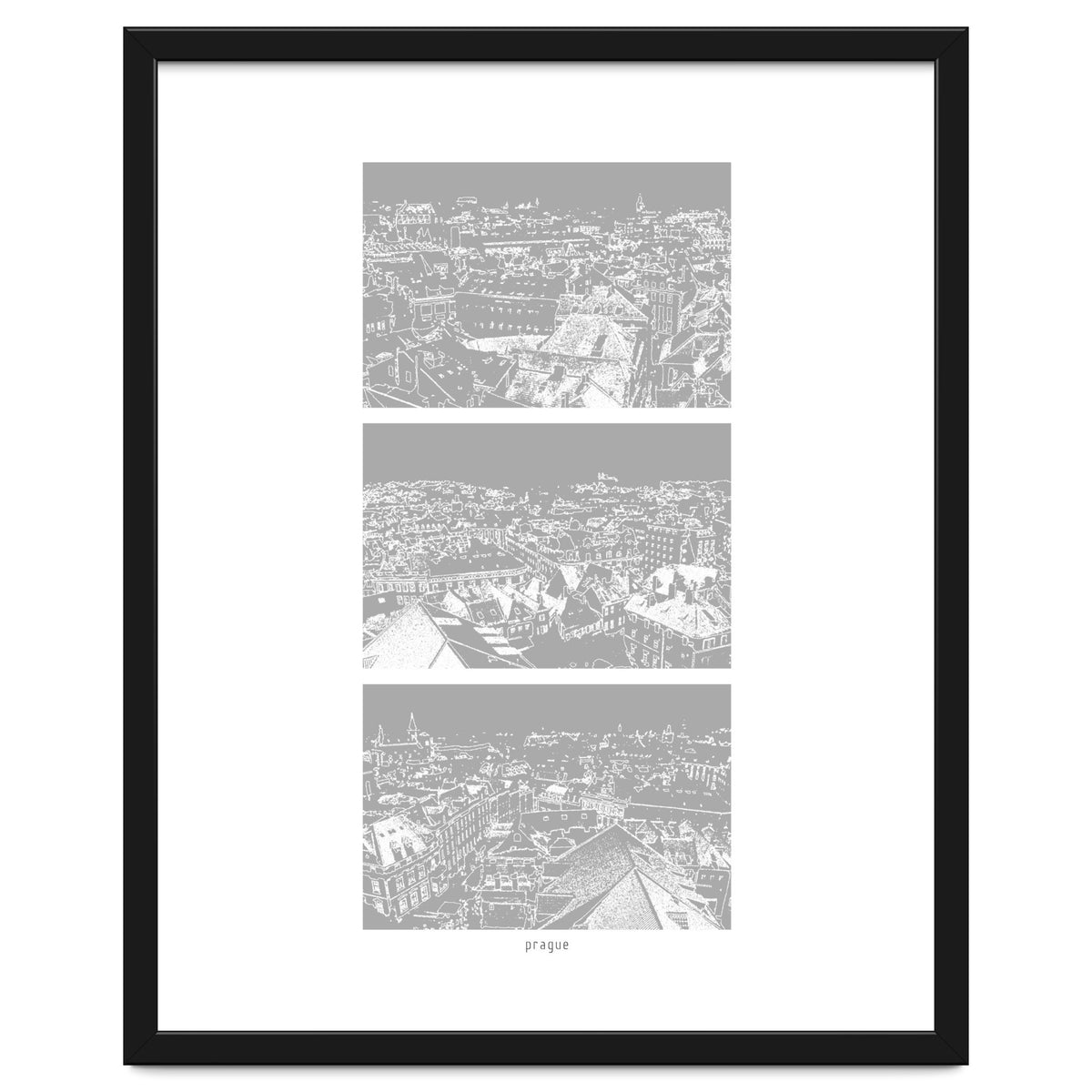 Prague print in grey