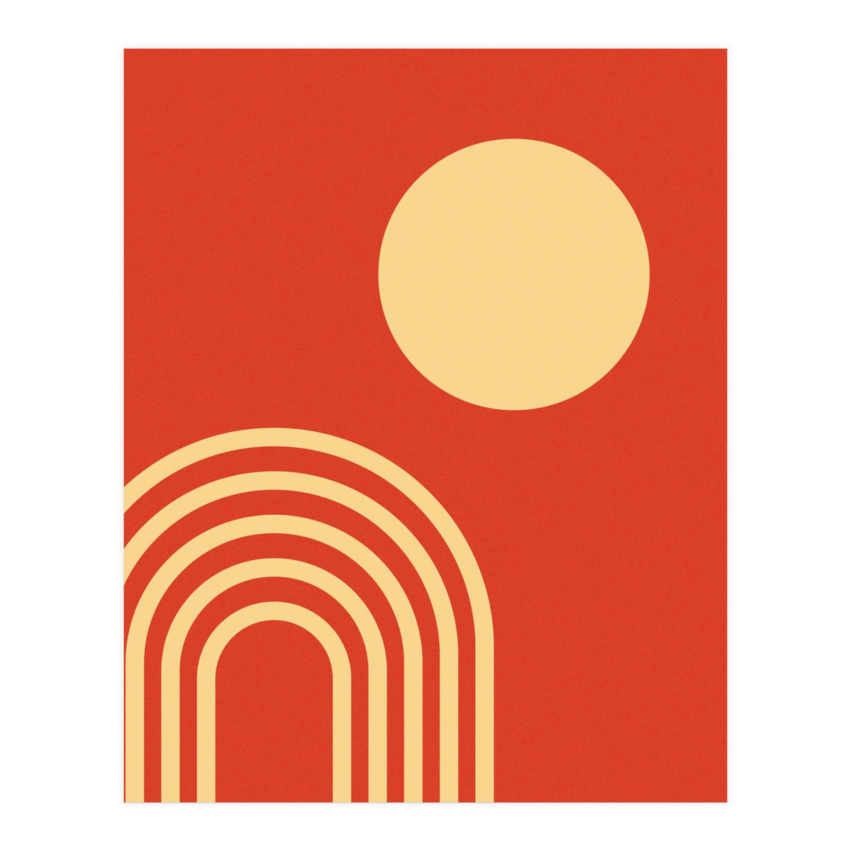 Mid Century Sun and Rainbow Lines (Print Only)