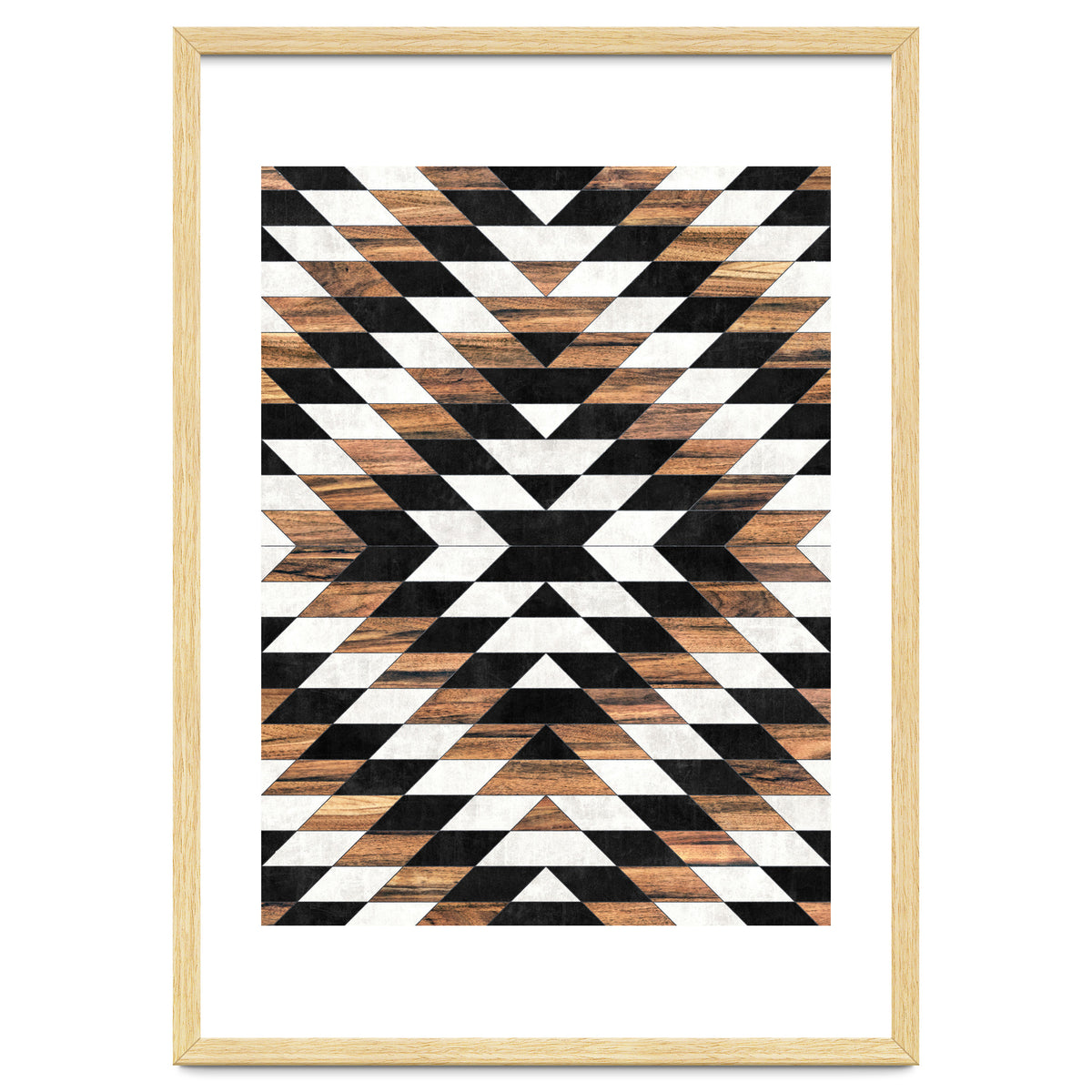 Urban Tribal Pattern No.13 - Aztec - Concrete and Wood