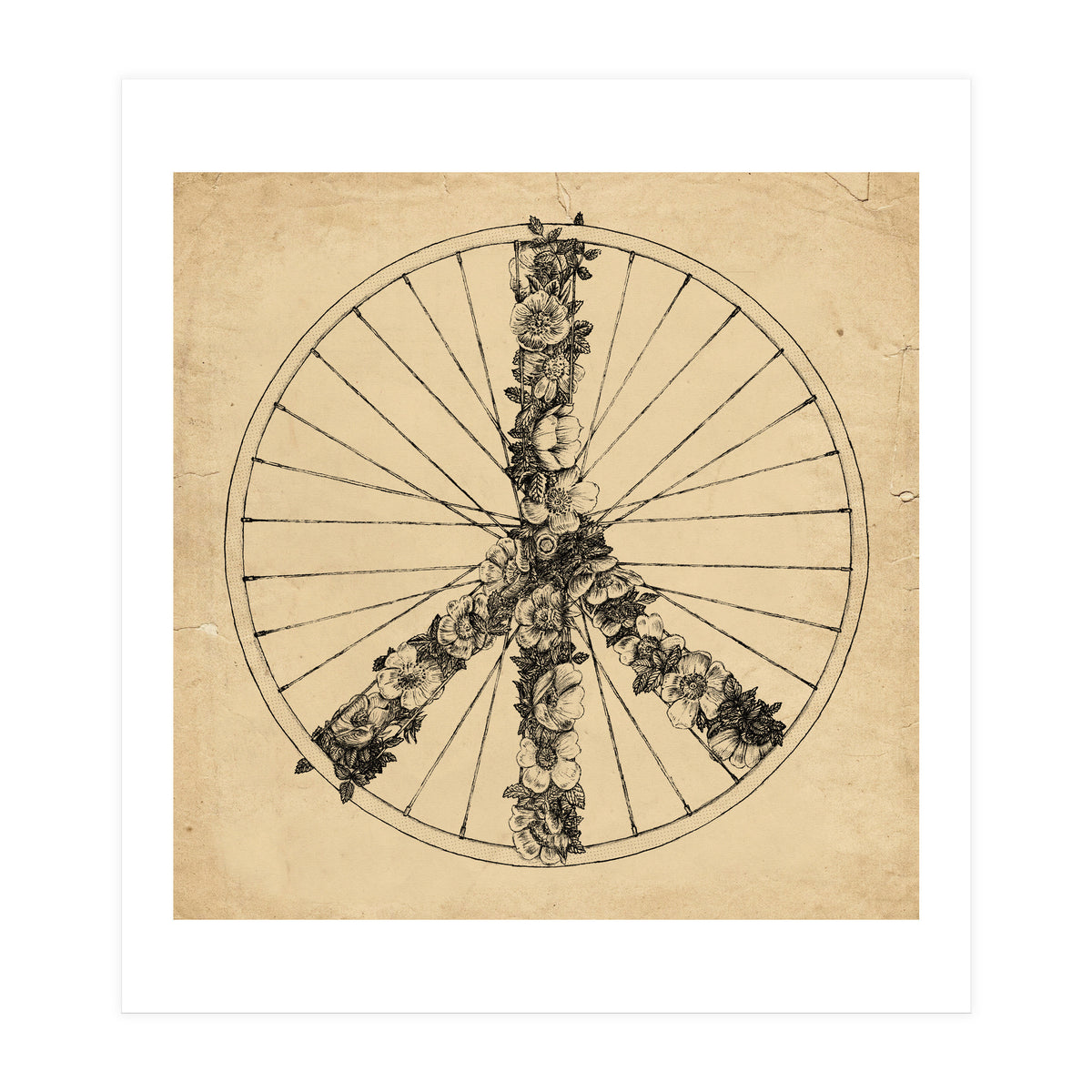 Peace And Bike Lines (Print Only)