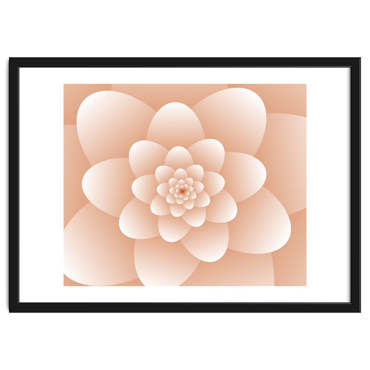 3d Abstract Orange Floral Spiral