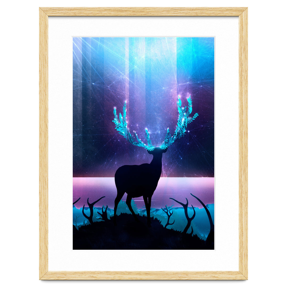Greenery Deer - Sterling Magenta