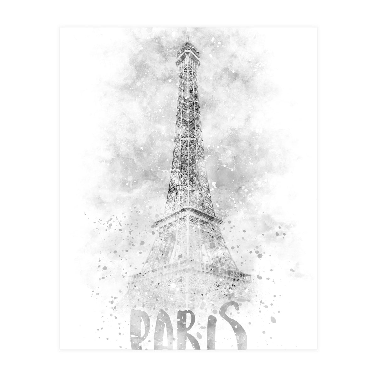 Monochrome Art EIFFEL TOWER | watercolor (Print Only)
