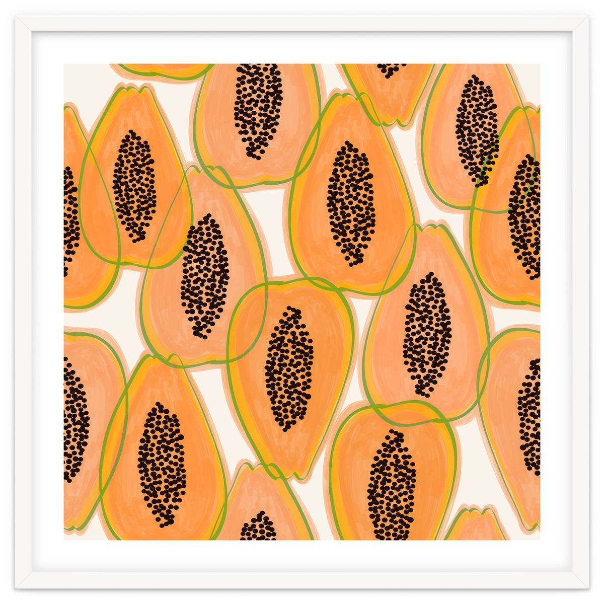 Papaya Cravings | Pastel Watercolor Tropical Fruit Food Painting | Juicy Sweet Illustration