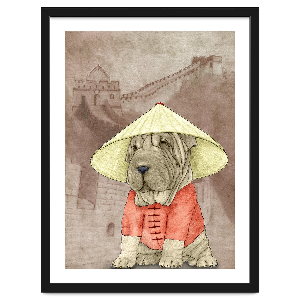 Sharpei With The Great Wall