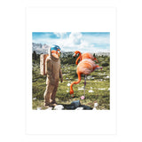 Alternate Reality, Surrealism Digital Photography, Space Flamingo Astronaut Collage (Print Only) thumbnail