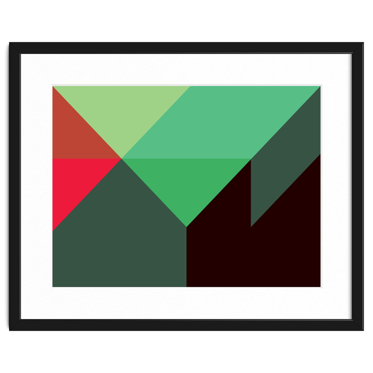 Geometric Shapes No. 30 - red, green & black