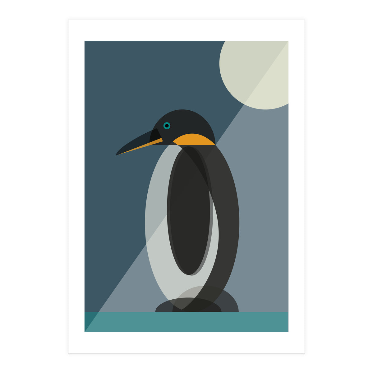 Mid Century Geometric Penguin (Print Only)