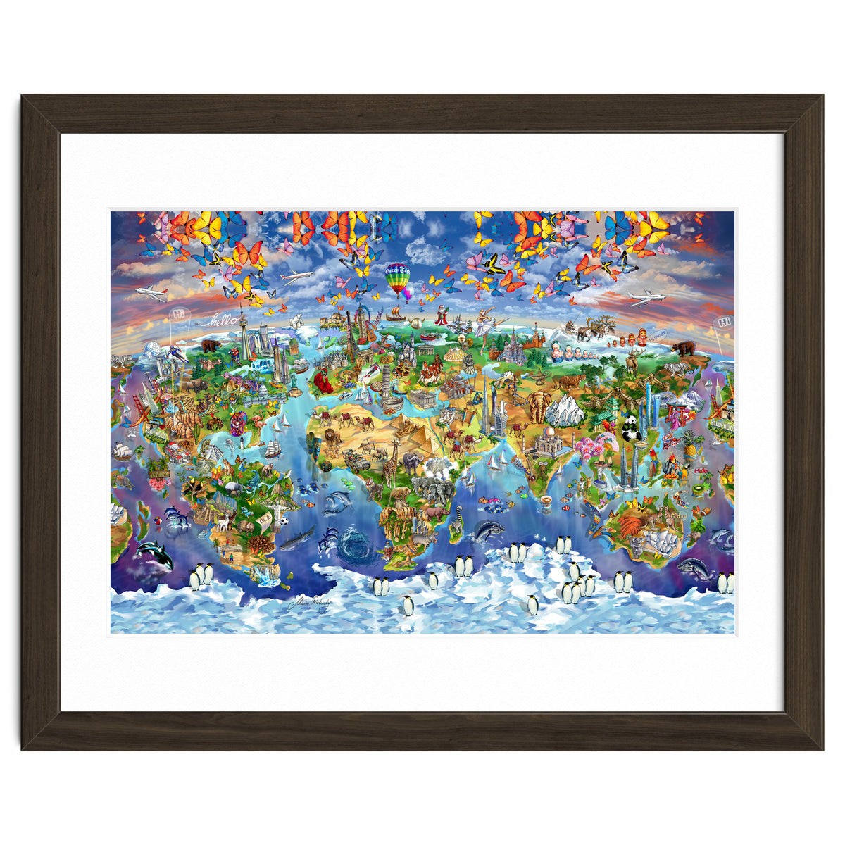 World Wonders Illustrated Map