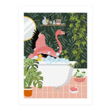 Flamingo Taking a Bubble Bath (Print Only) thumbnail