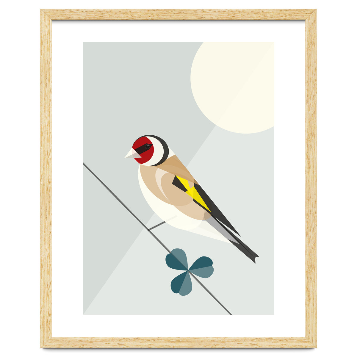 Mid Century Geometric Goldfinch