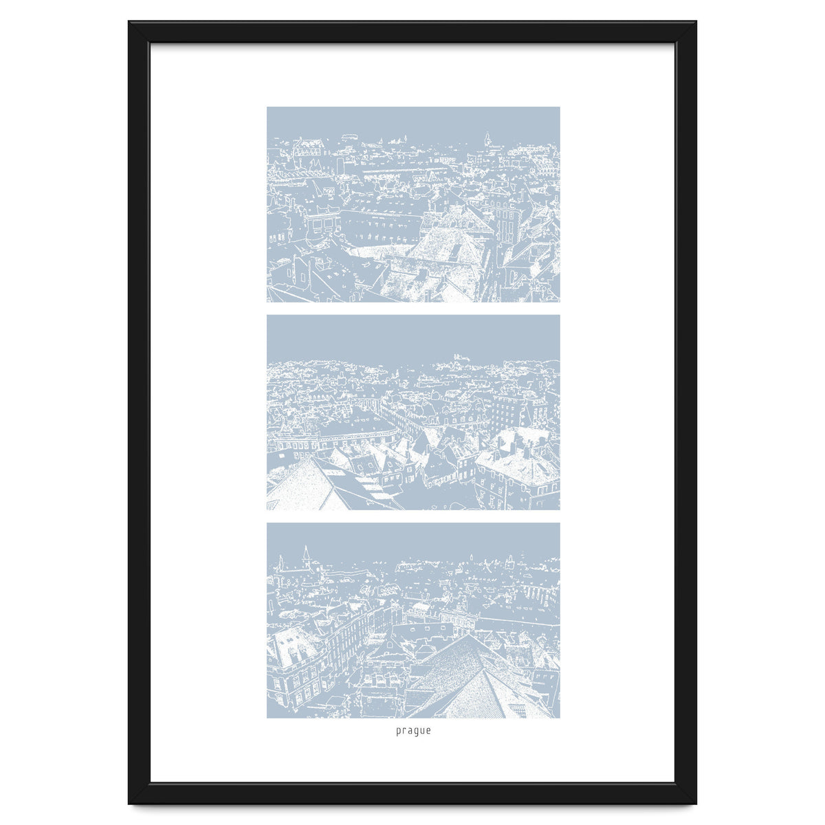 Prague print in blue