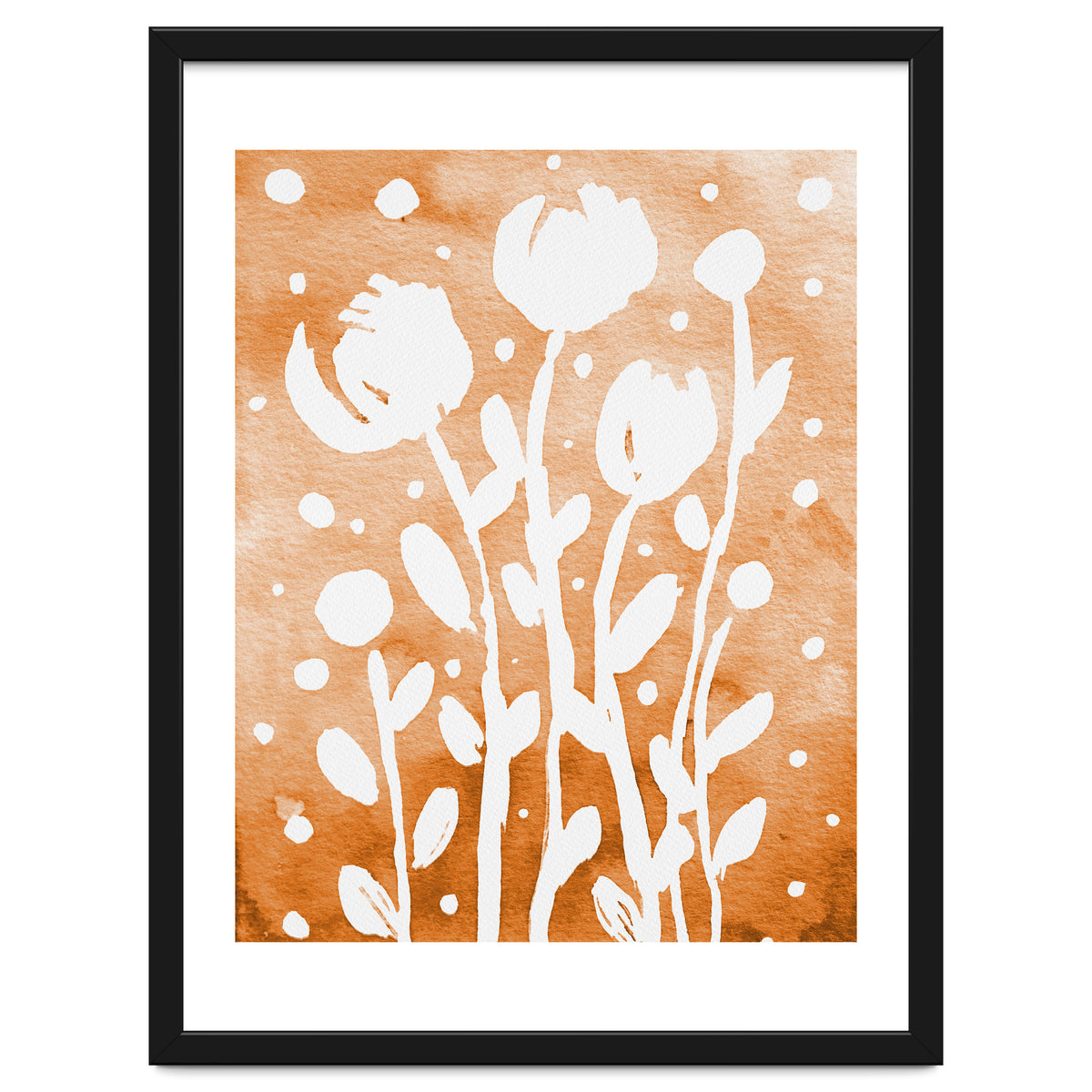 Abstract Flowers Orange