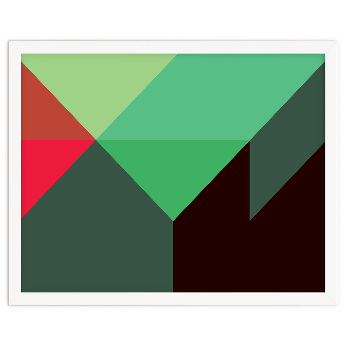 Geometric Shapes No. 30 - red, green & black