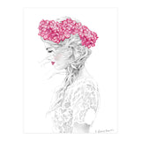 Pink Hydrangea Girl (Print Only) thumbnail