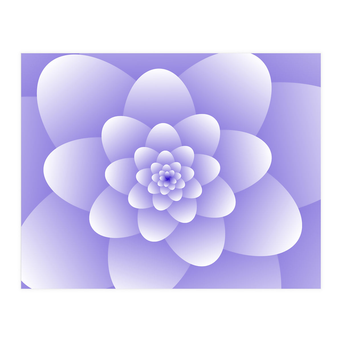 3d Abstract Purple Floral Spiral  (Print Only)