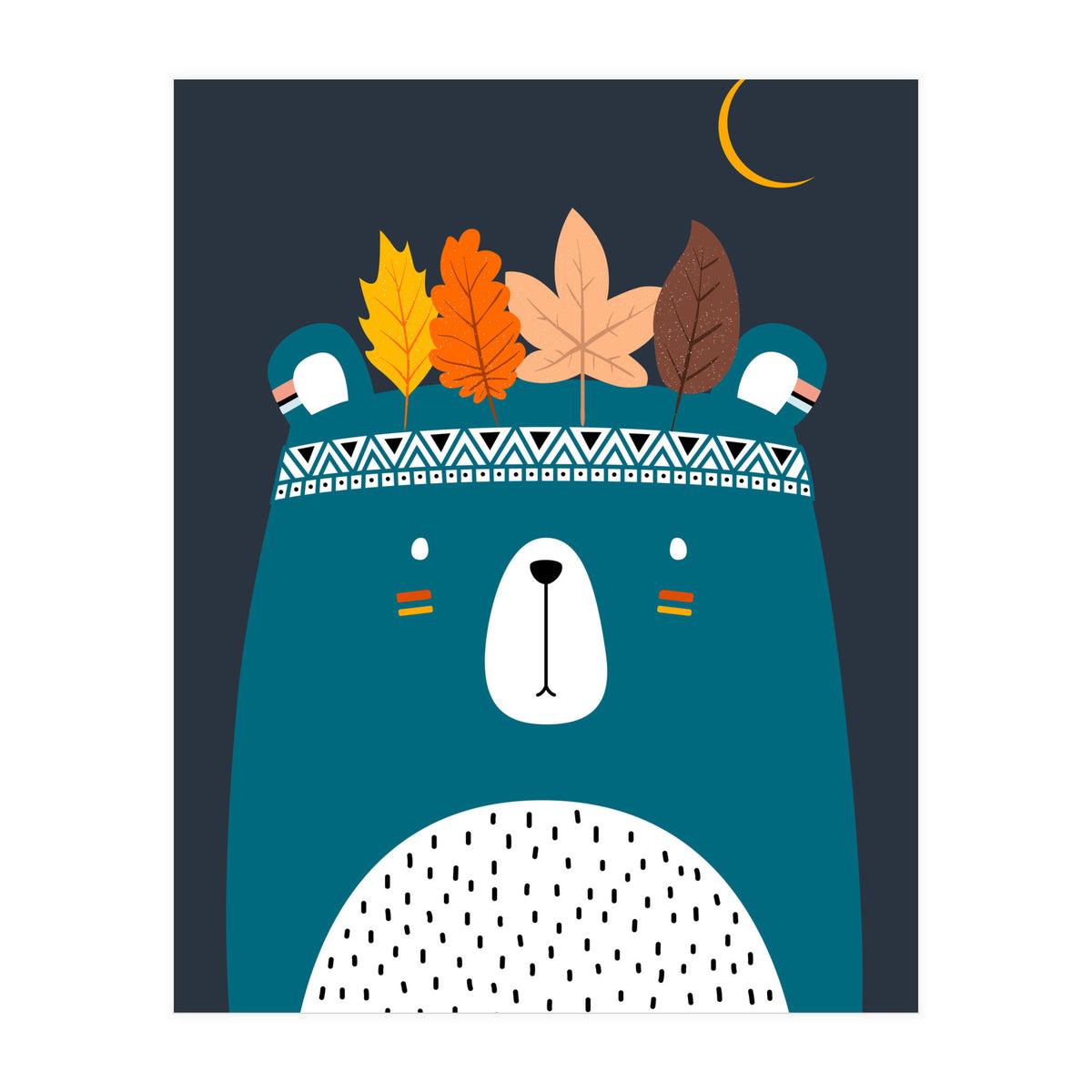 Cute Little Bear Turqouise (Print Only)