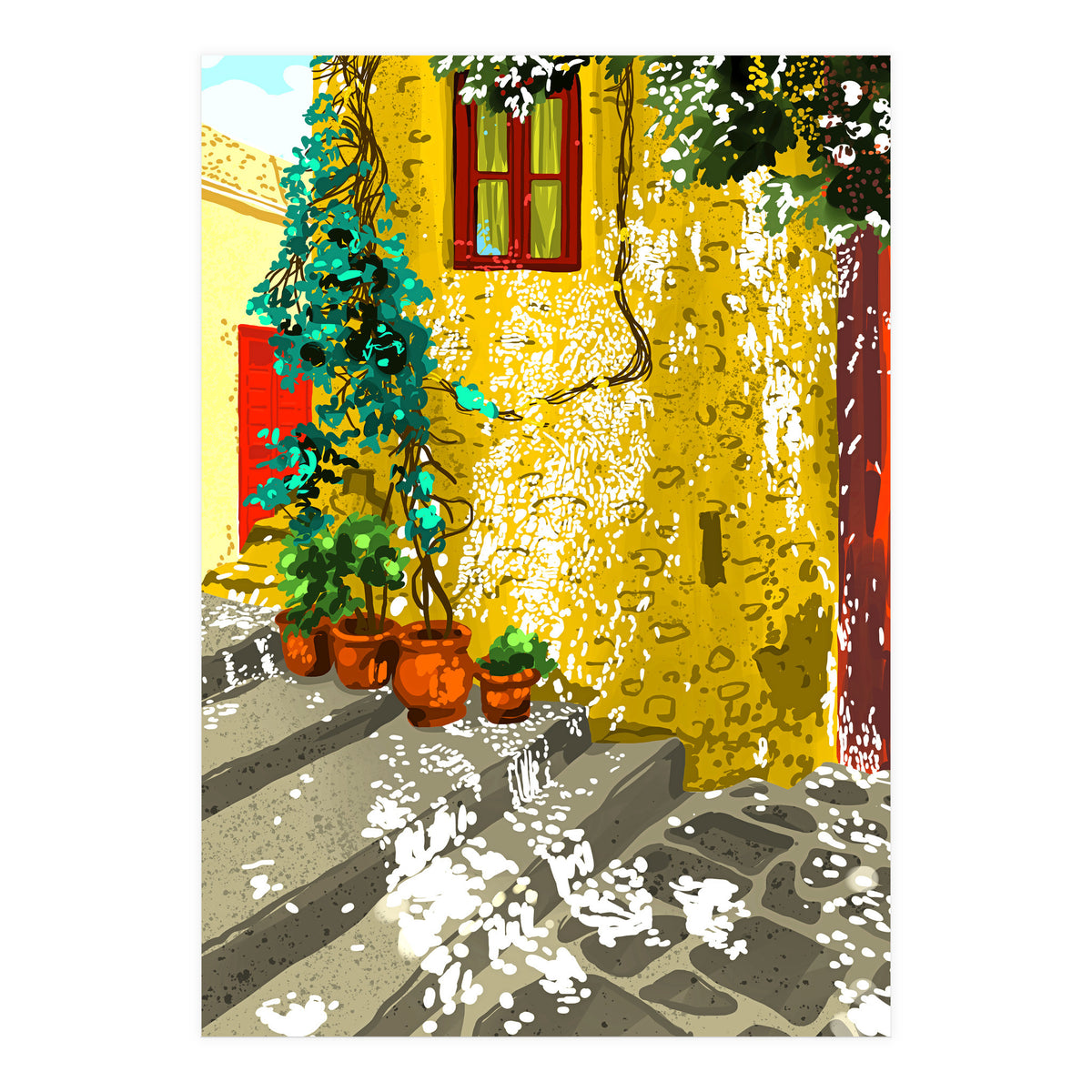 The Path to Peace | Summer Architecture Travel | Exotic Places Vintage Bohemian House (Print Only)