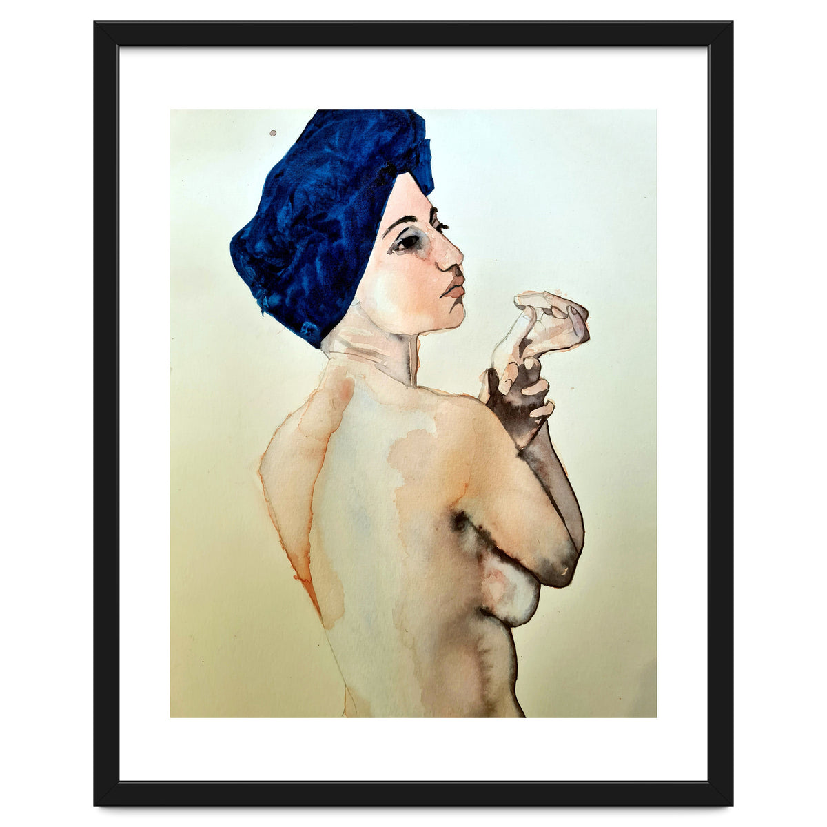 Untitled #89 - Nude in a blue turban