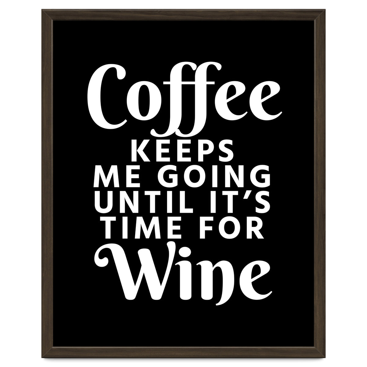 Coffee Keeps Me Going Until It's Time For Wine Black