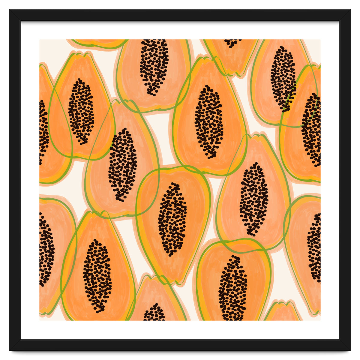 Papaya Cravings | Pastel Watercolor Tropical Fruit Food Painting | Juicy Sweet Illustration