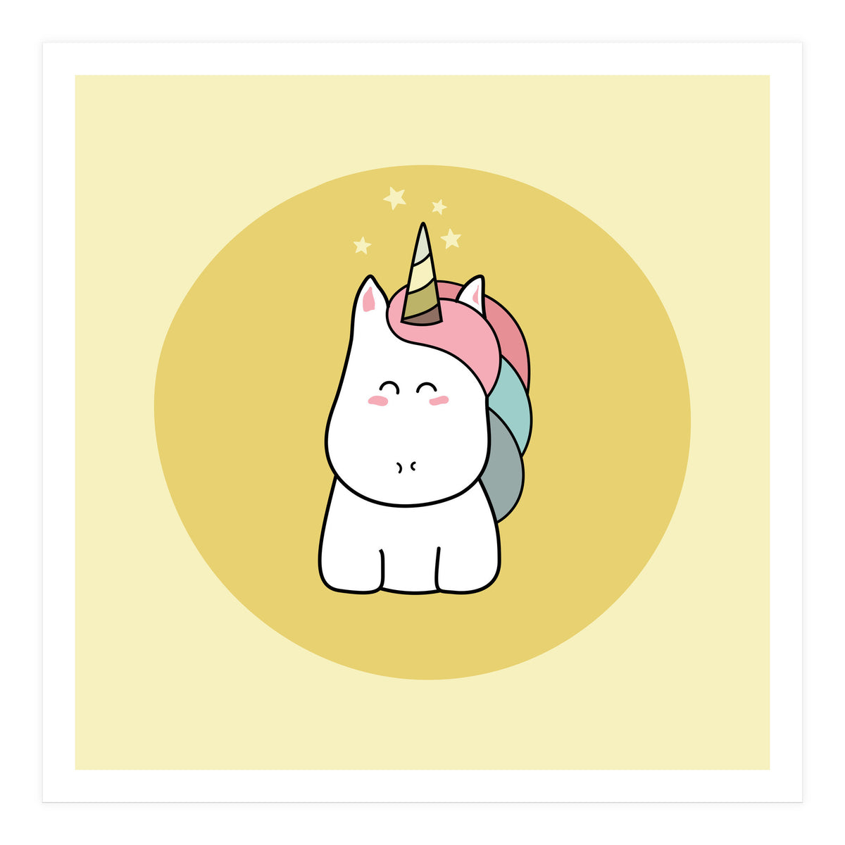 Kawaii Cute Unicorn (Print Only)