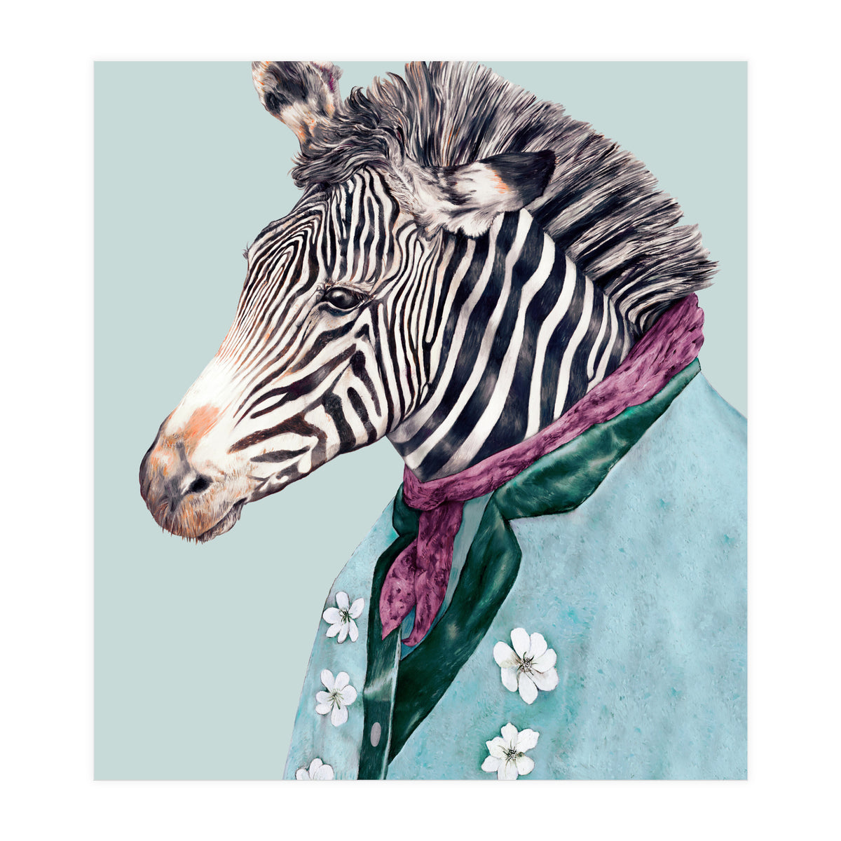 Zebra Blue (Print Only)