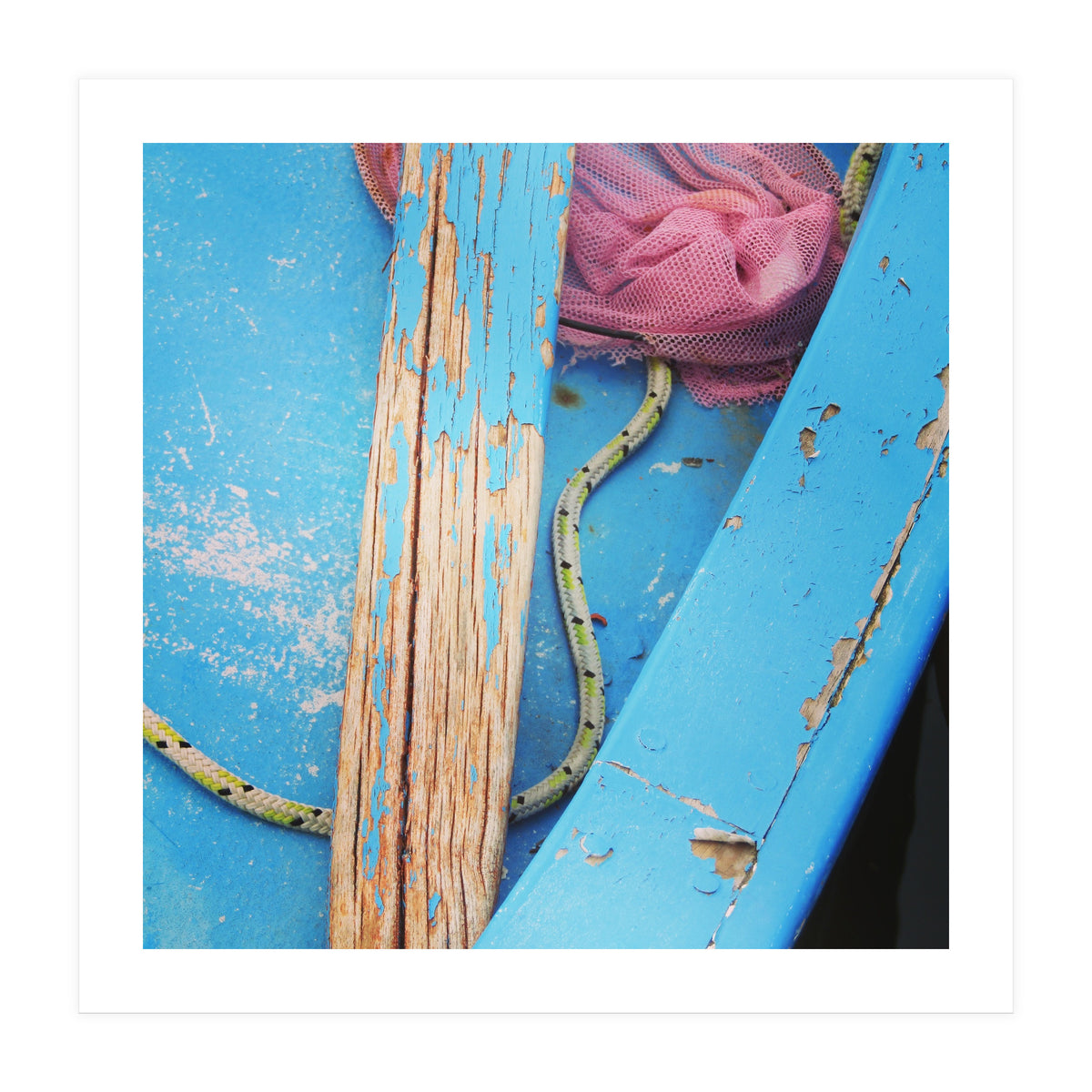 Weathered boat, sail and oar (Print Only)