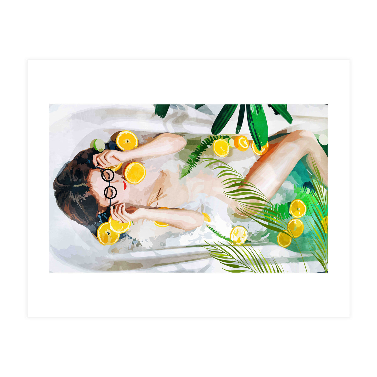 When All Else Fails, Take a Bath | Self Care Self Love | Woman Tropical Bathtub Relax (Print Only)
