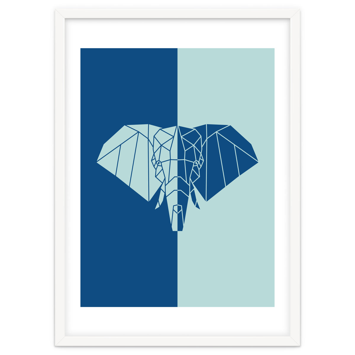 ELEPHANT IN BLUE ! POLYGON ART