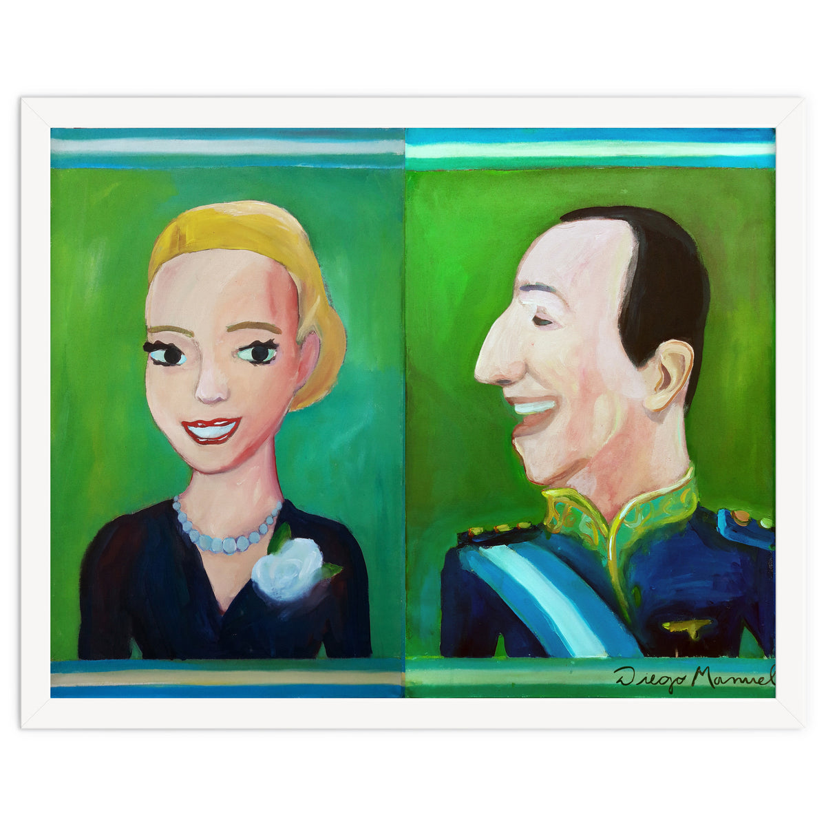 Evita y Juan Perón Díptico