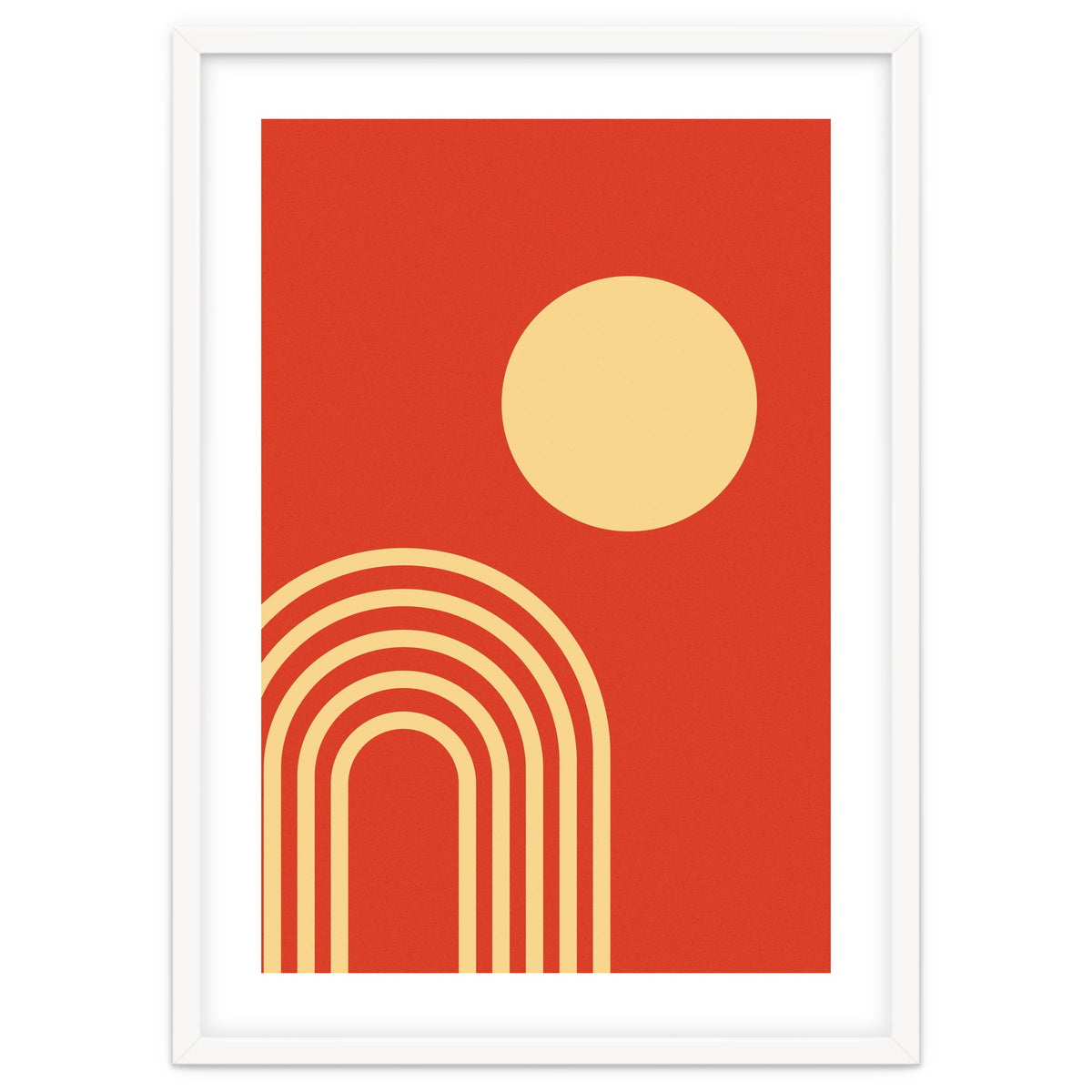 Mid Century Sun and Rainbow Lines