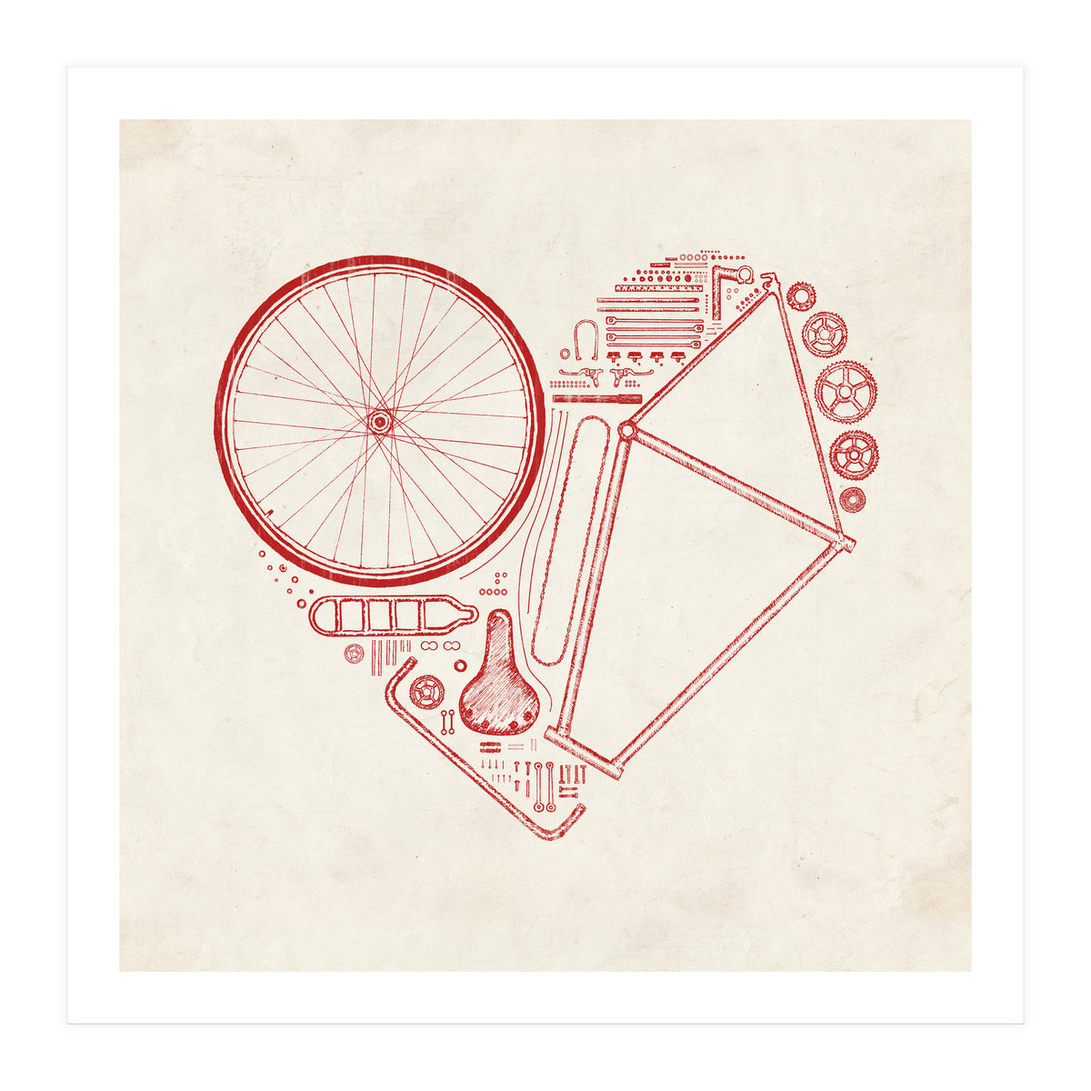 Love Bike Red (Print Only)