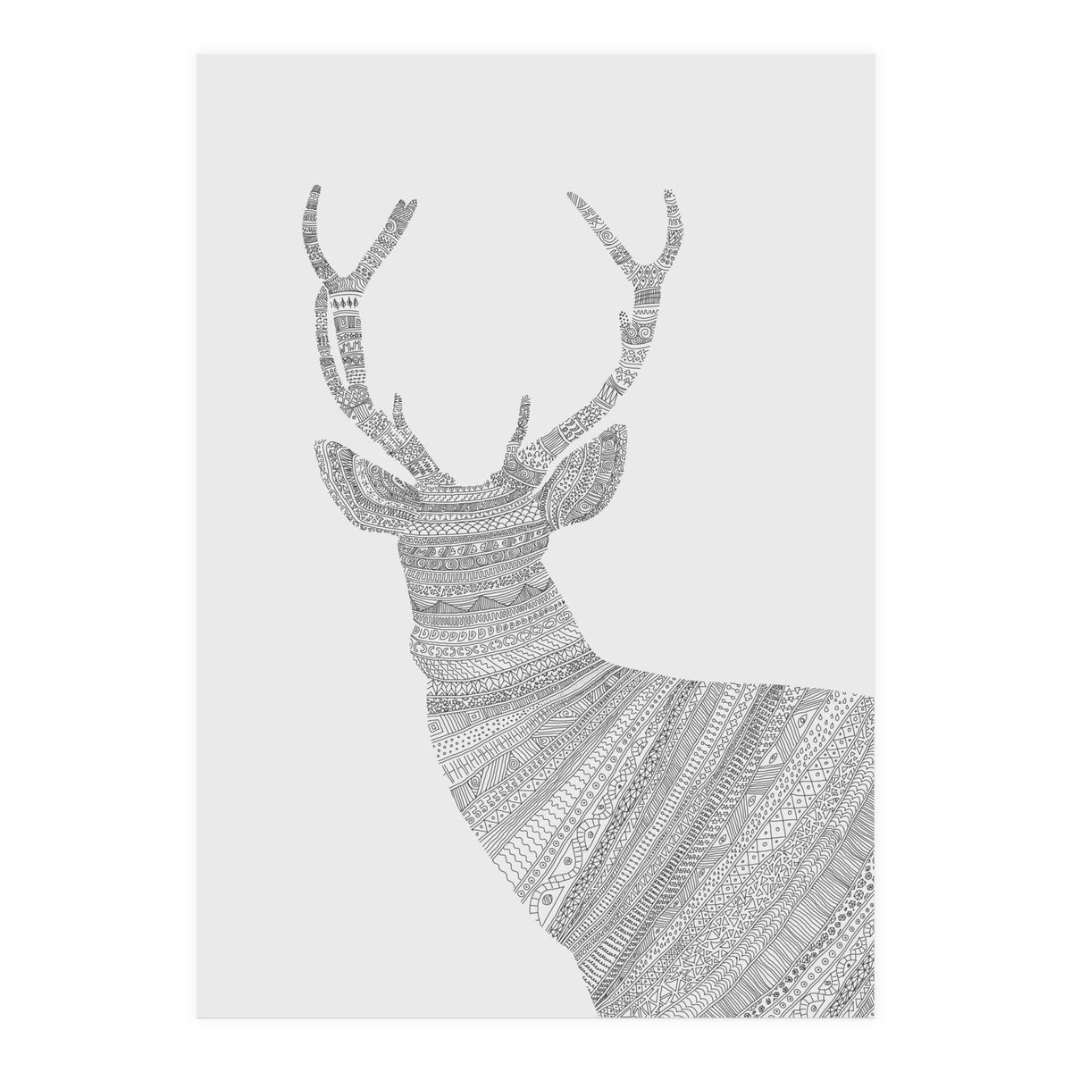 Stag Grey Poster (Print Only)
