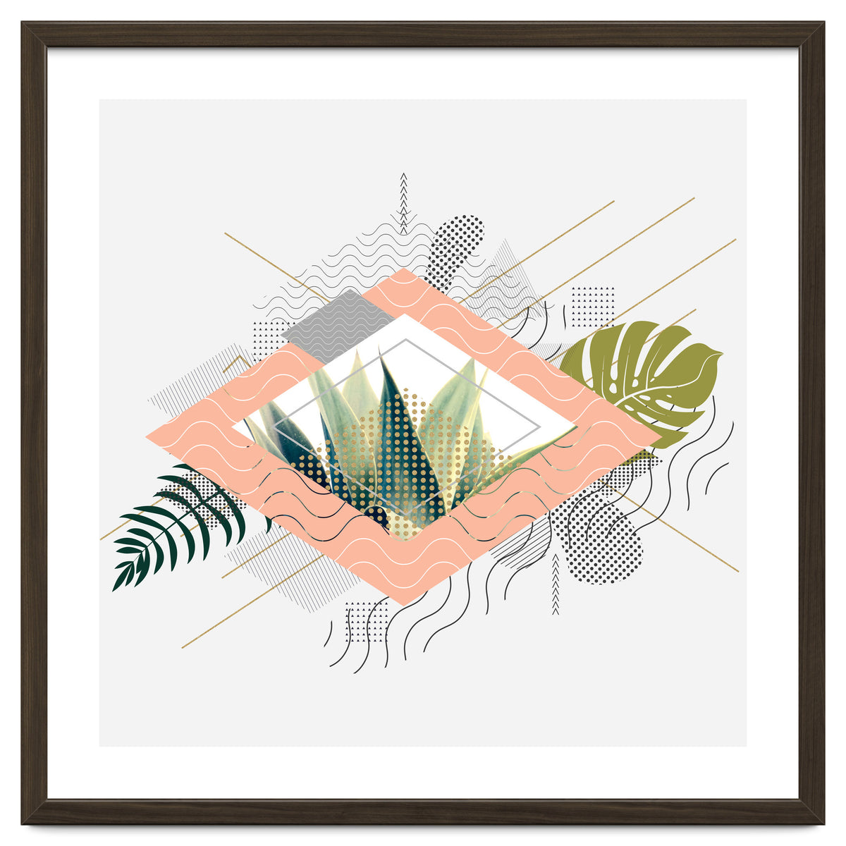 Abstract geometrical and botanical shapes I