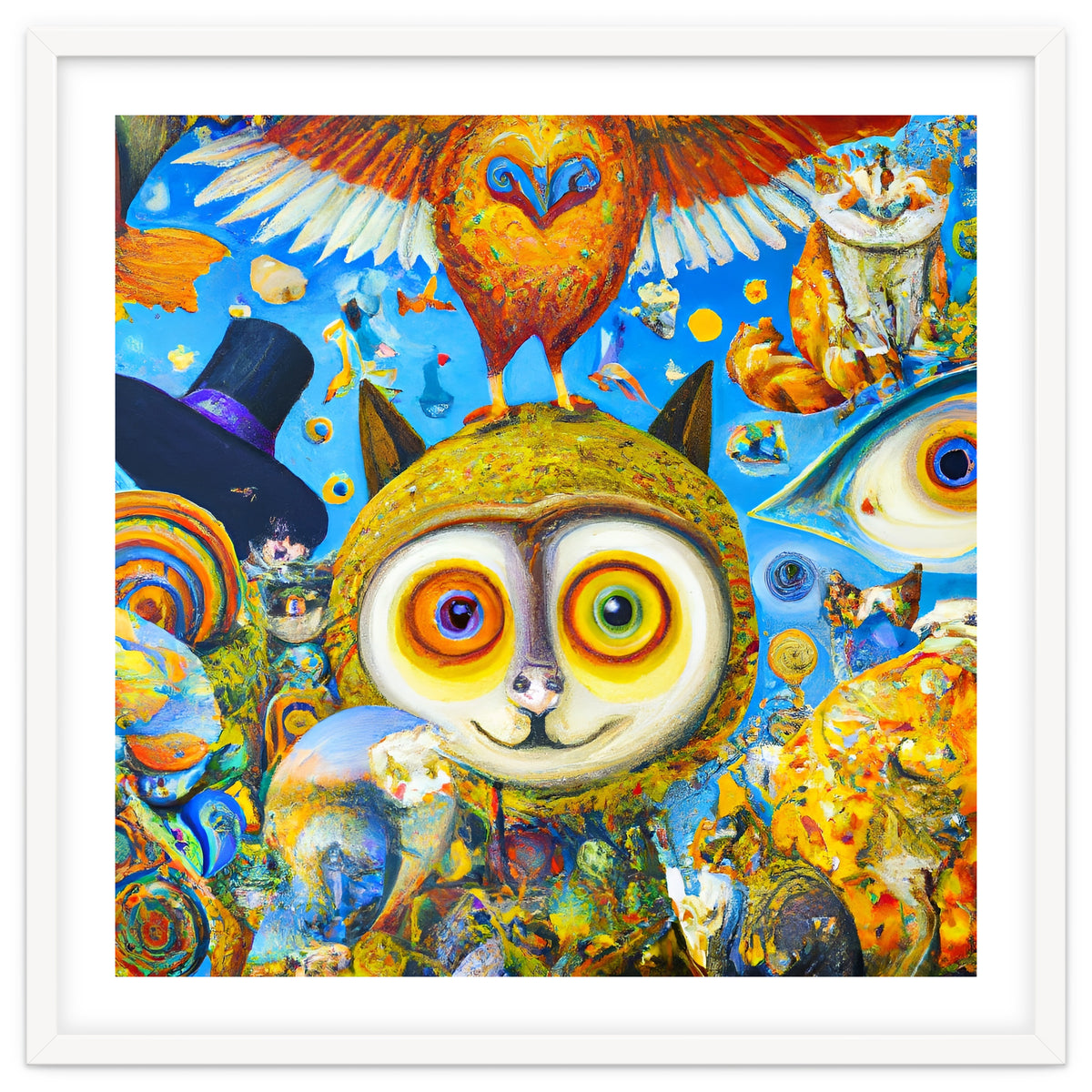 Chaotic and Colorful Fantasy Creatures Art Print