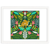 Cheetah Couple Illustration, Wild Cat Jungle Nature, Mandala Painting, Wildlife Tropical Tiger thumbnail